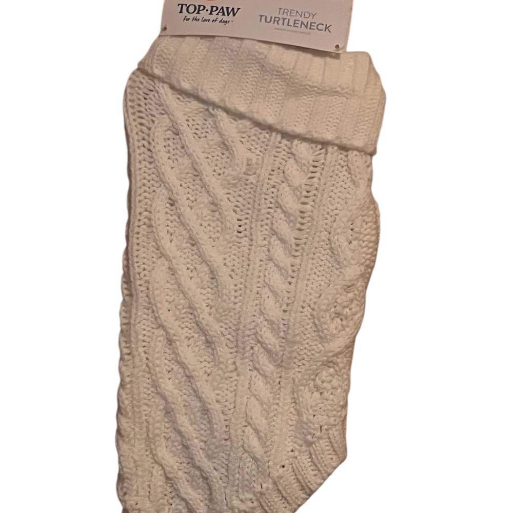 Dogs trendy TopPaw white small turtle neck sweater new with tags. - Picture 5 of 6